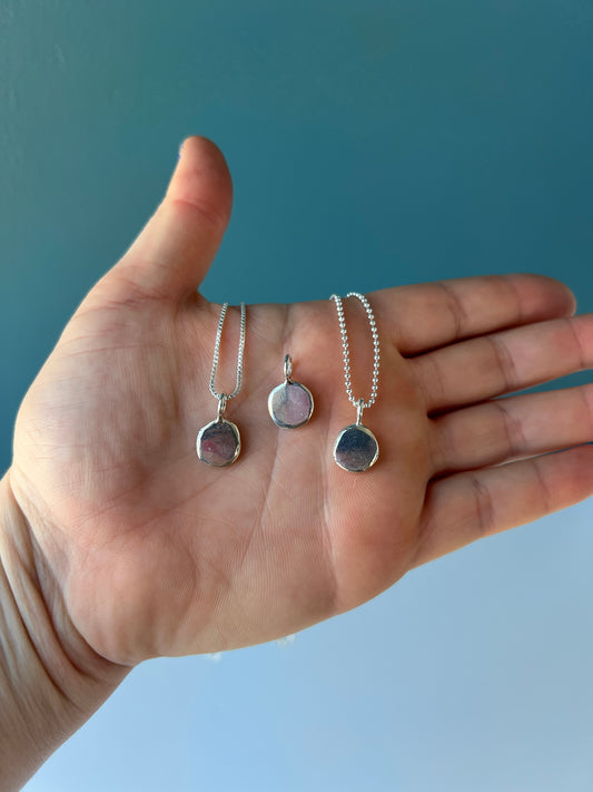 Large Silver Dot Necklace