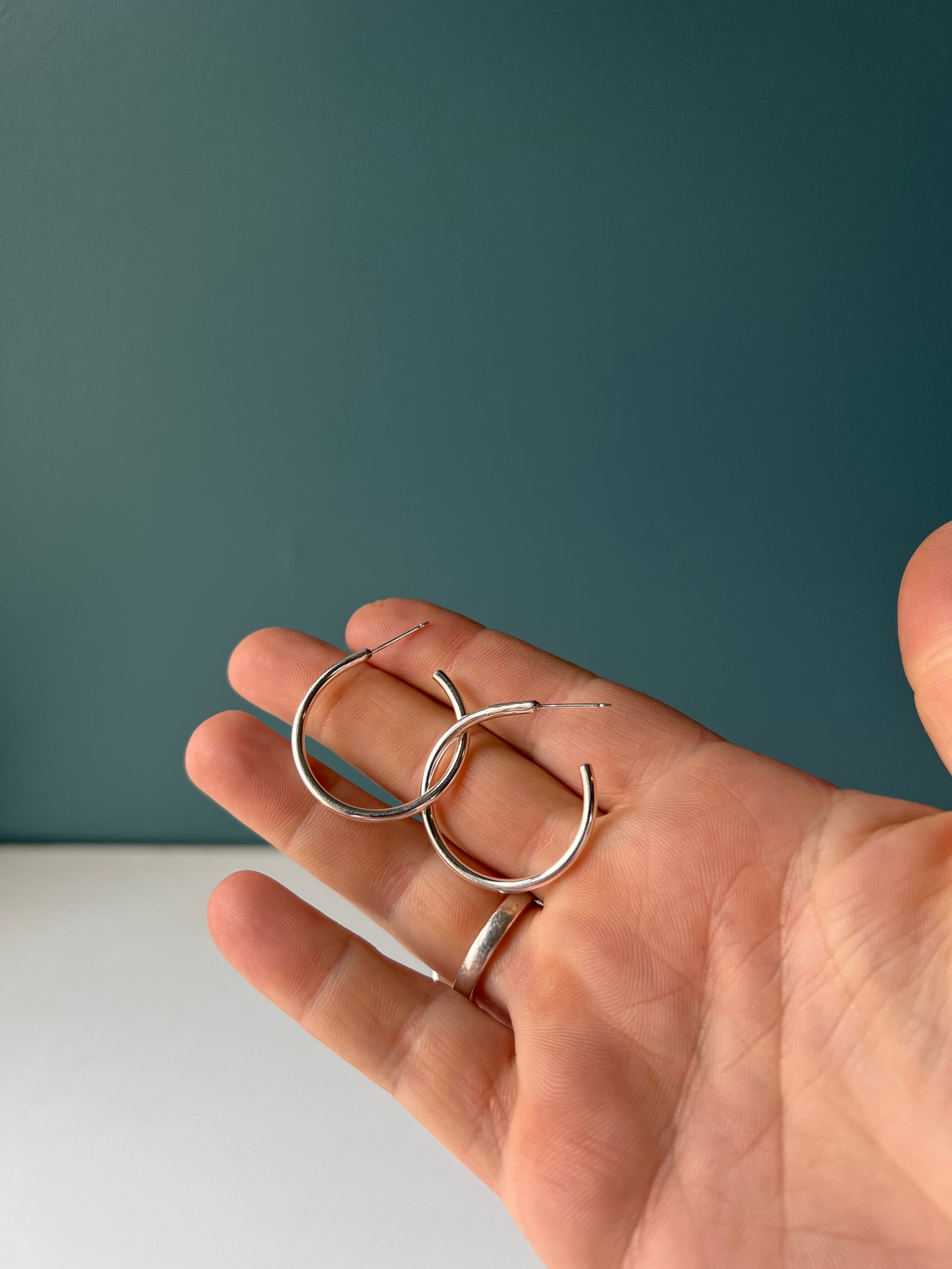 Sterling silver hoops