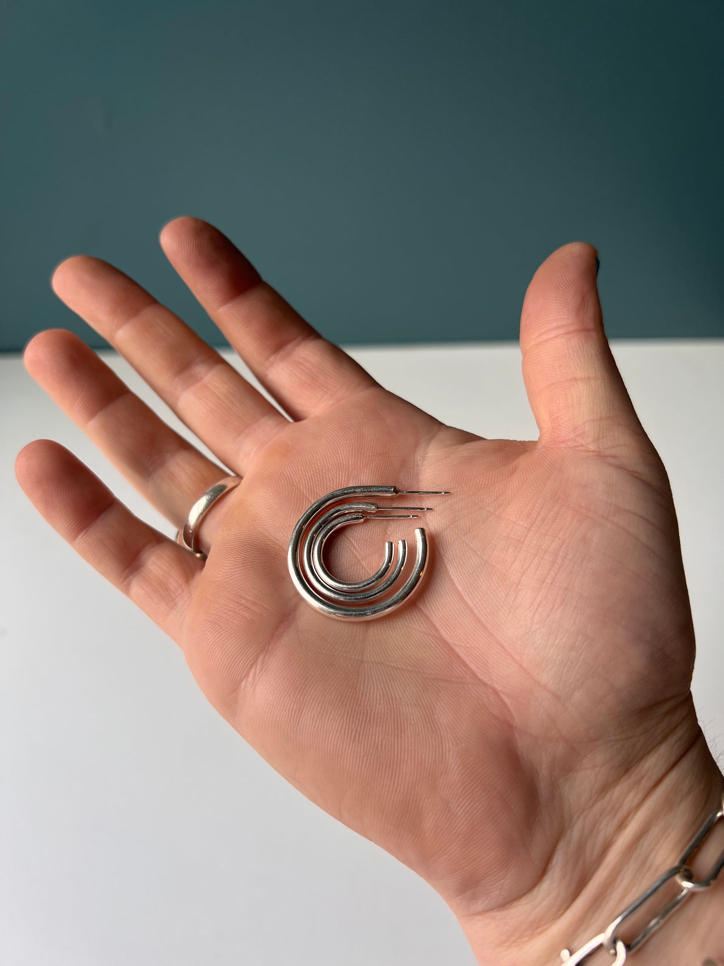 Sterling silver hoops