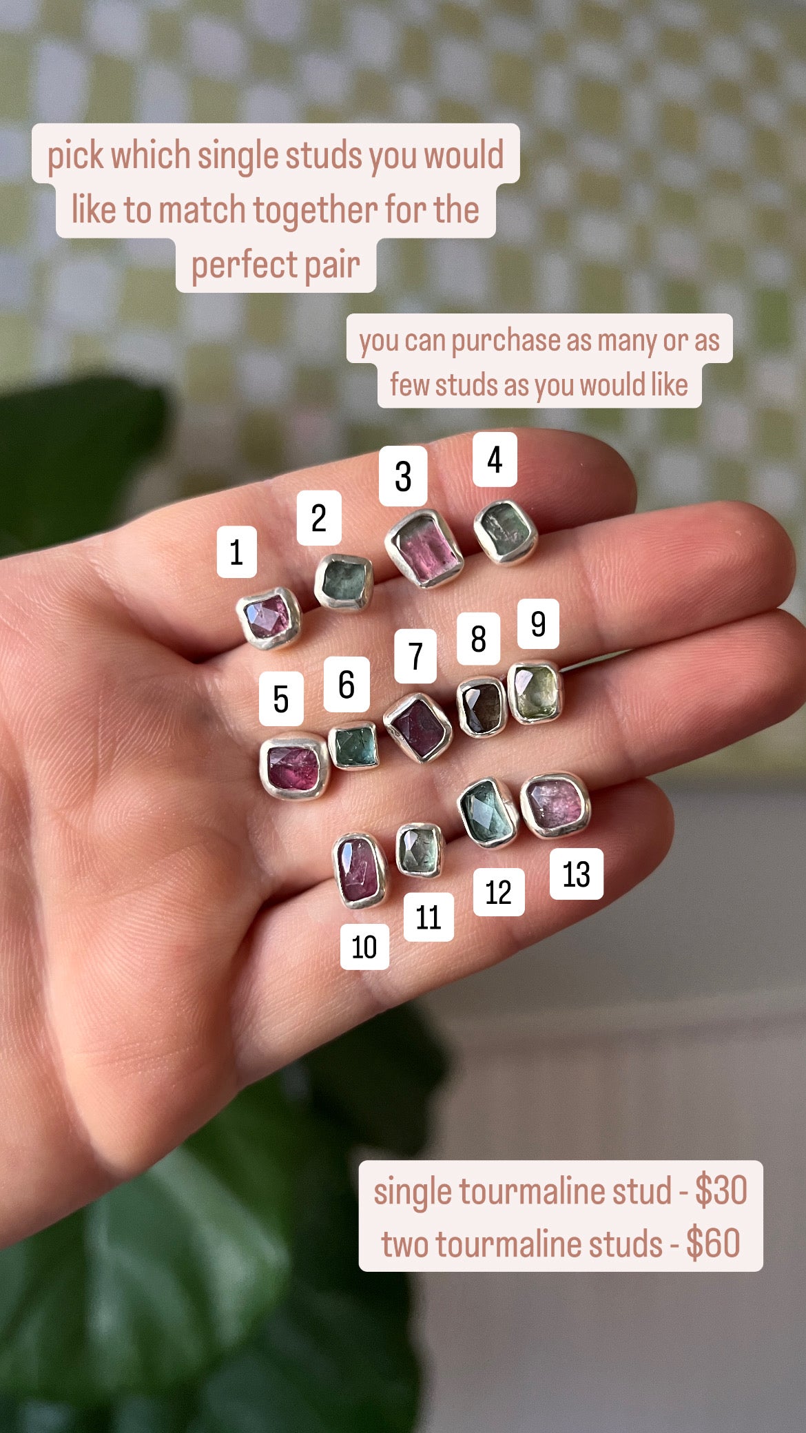 Tourmaline Studs - You Design