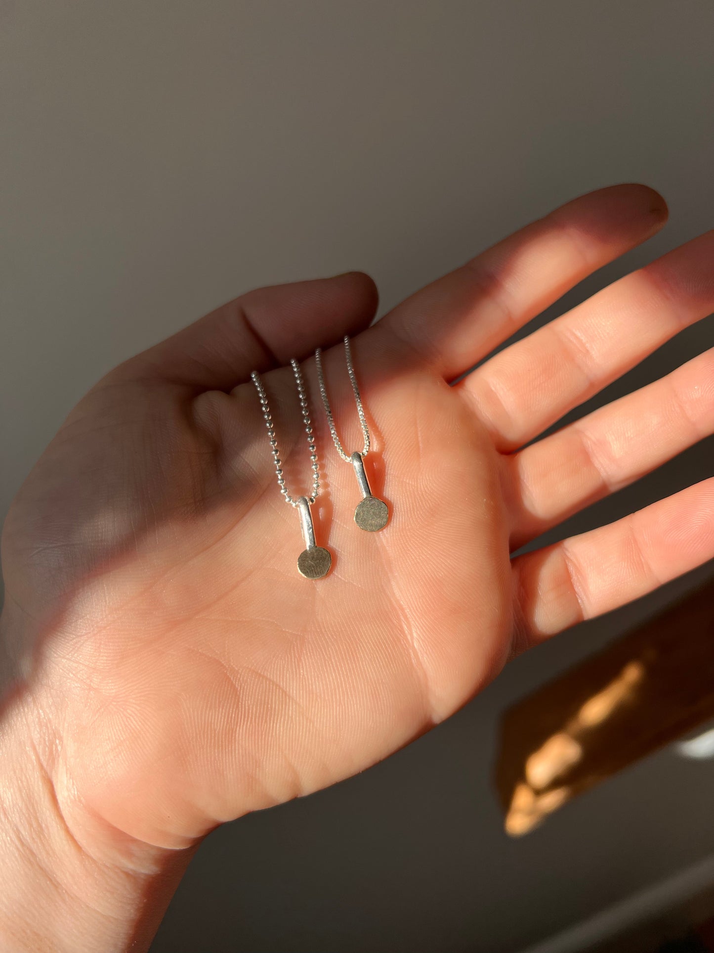 Gold Dot Necklace with Initial