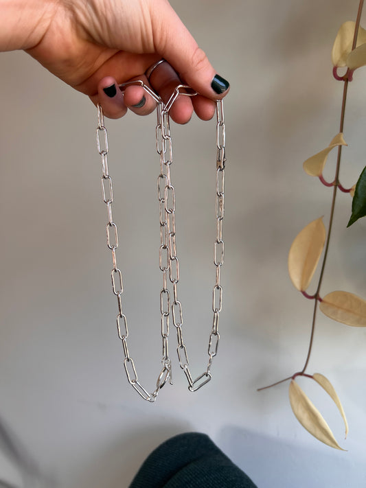 Paperclip Chain Necklace with Clasp