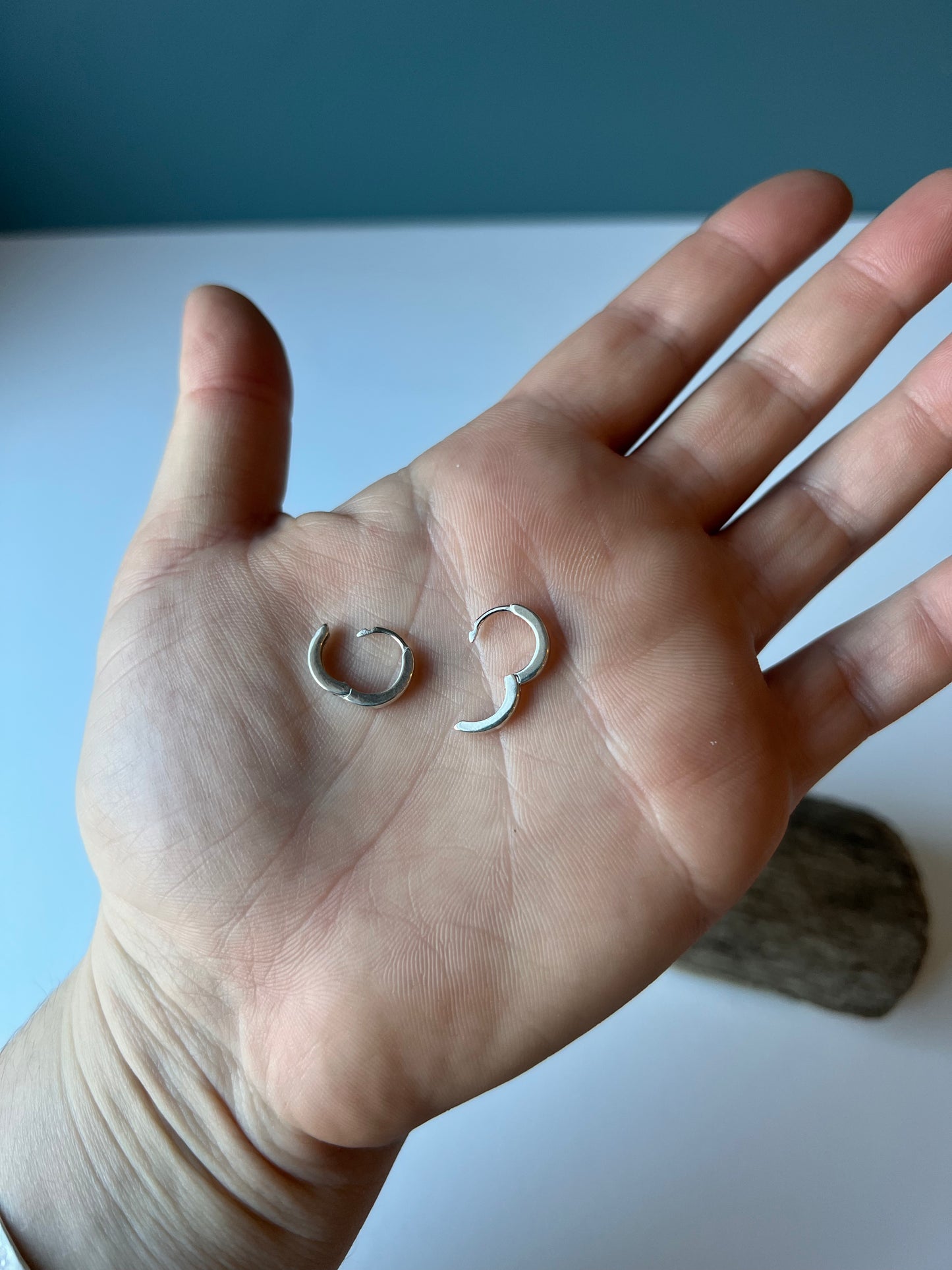Sterling silver mini hoops