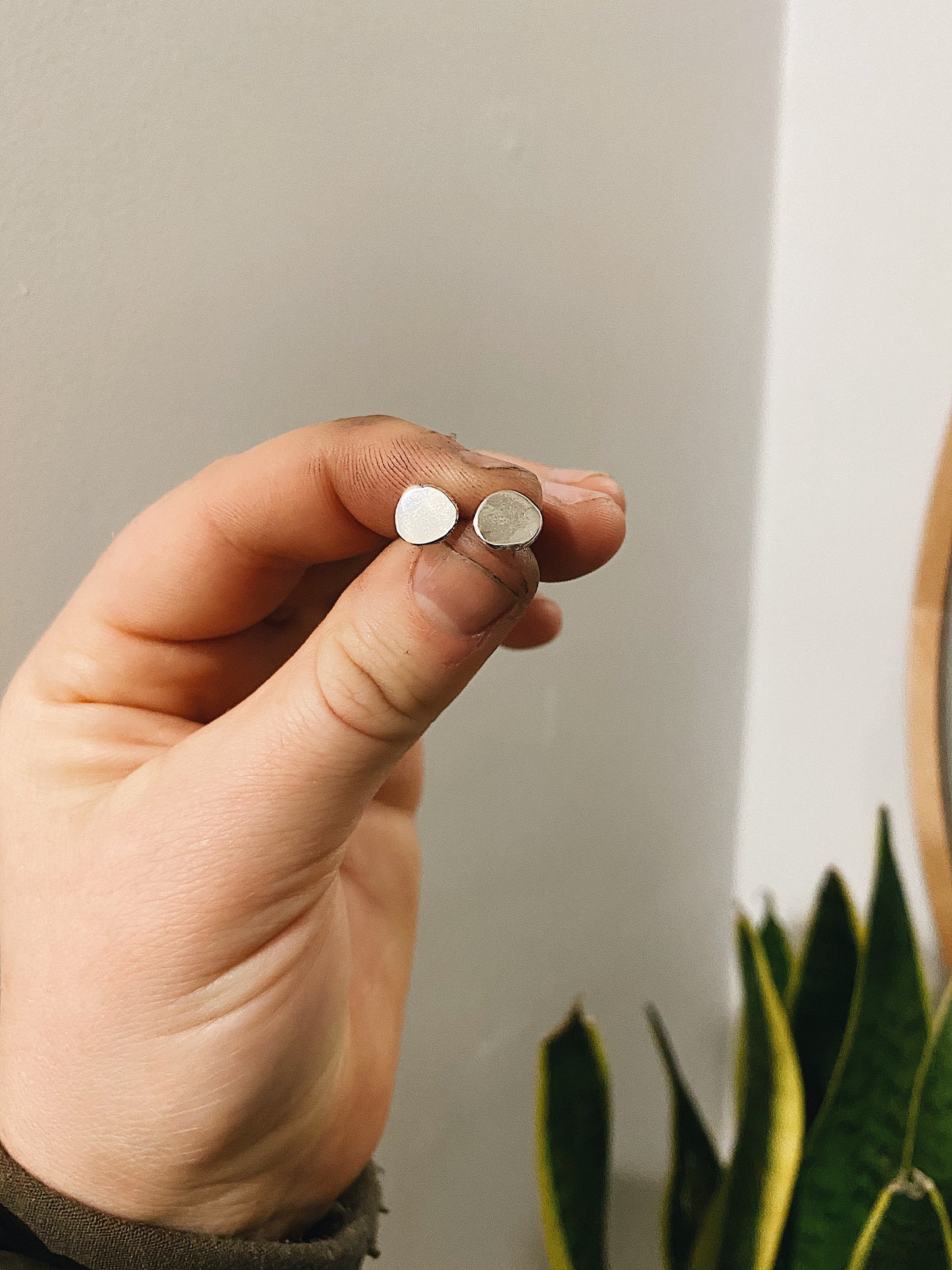 Sterling Silver Dot Studs