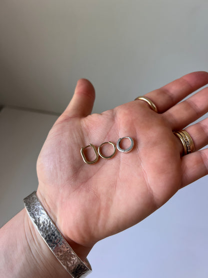 14k Yellow Gold Oval Mini Hoops
