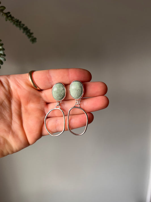 Organic Hoop Earrings with Stones #8