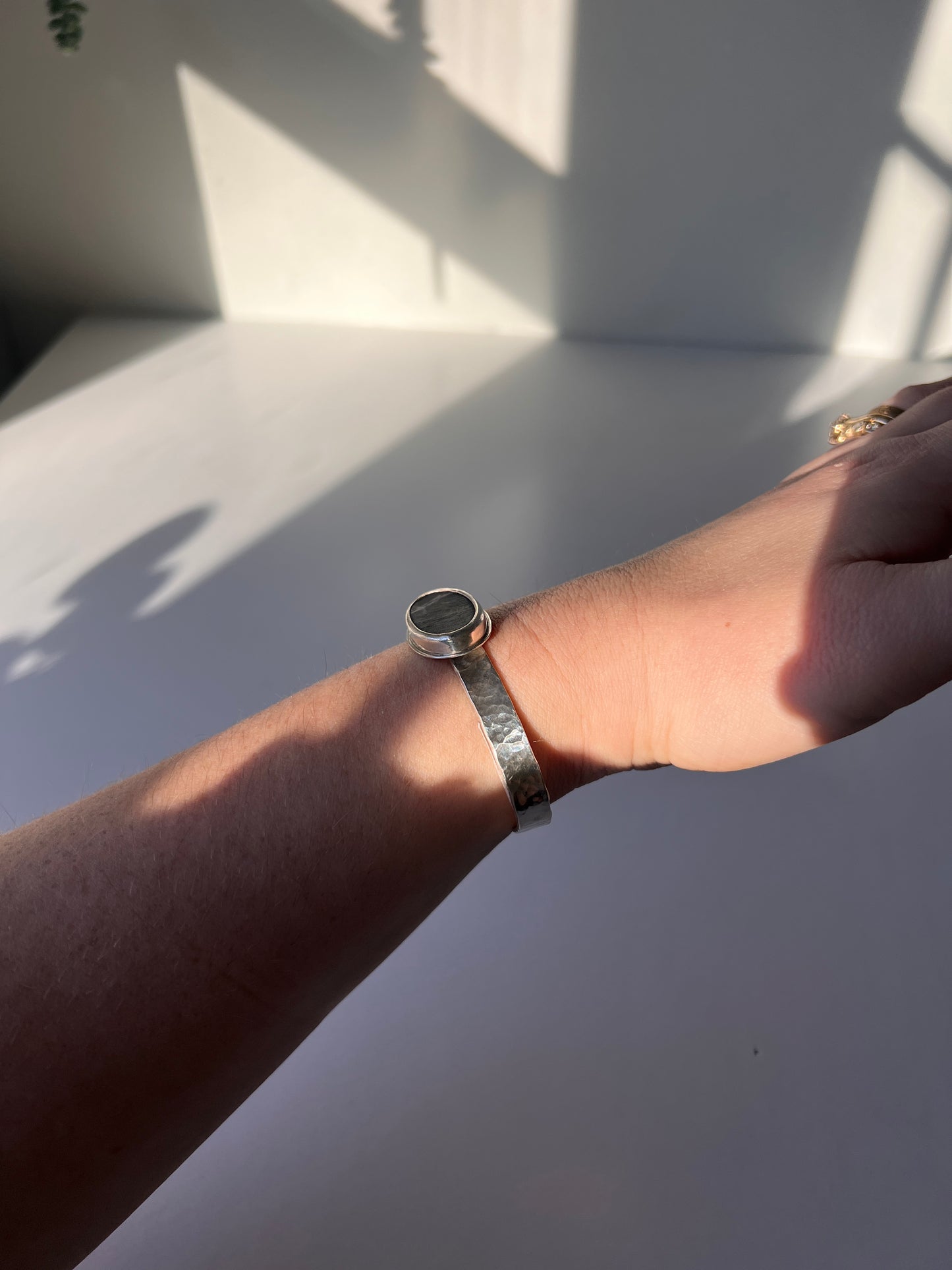 Sterling Silver Cuff with Stone