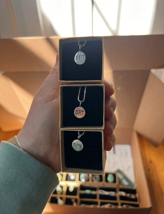 Custom Large Silver Dot Necklace