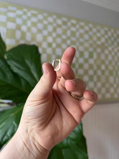 14k Yellow Gold Oval Mini Hoops