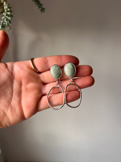 Organic Hoop Earrings with Stones #8