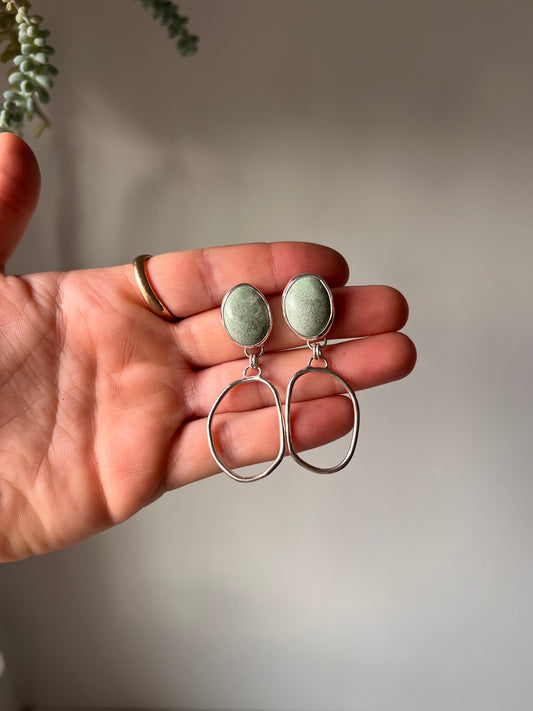 Organic Hoop Earrings with Stones #8