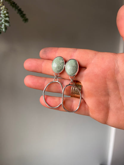Organic Hoop Earrings with Stones #8