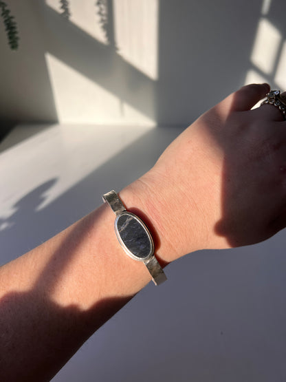 Sterling Silver Cuff with Stone