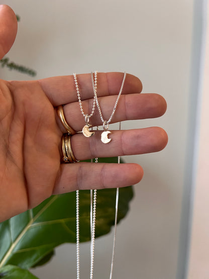 14k Gold Mini Moon Necklace