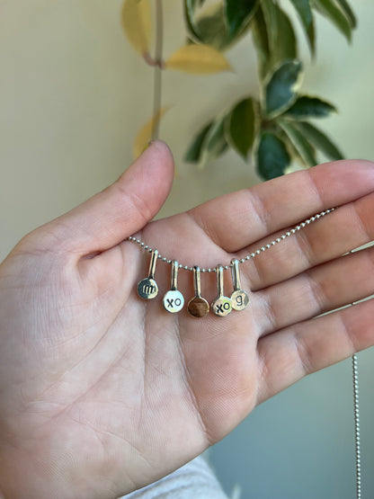 Gold Dot Necklace with Initial