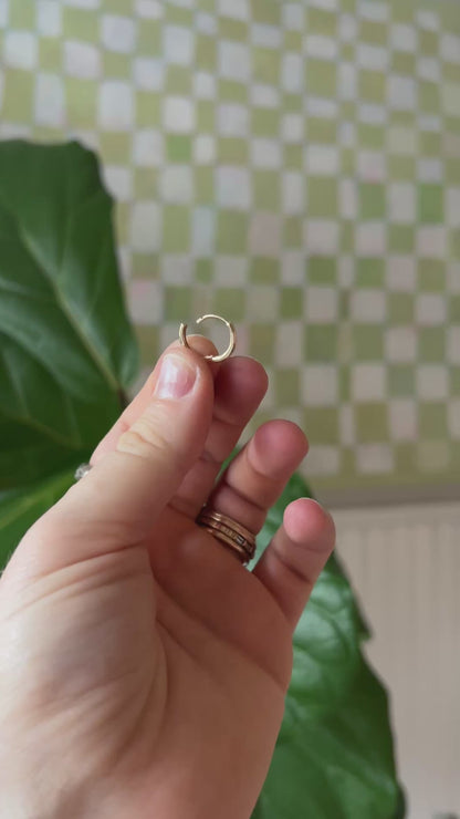 14k Yellow Gold Round Mini Hoops