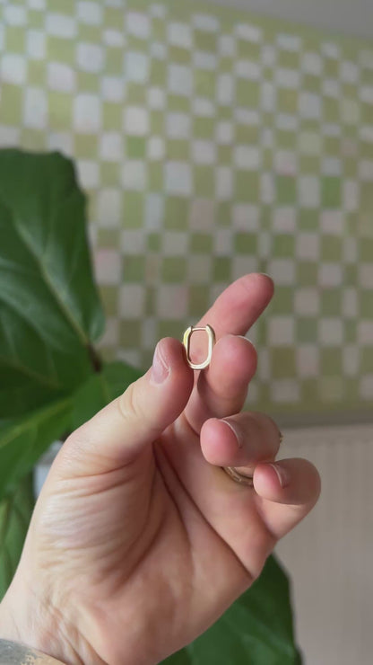 14k Yellow Gold Oval Mini Hoops