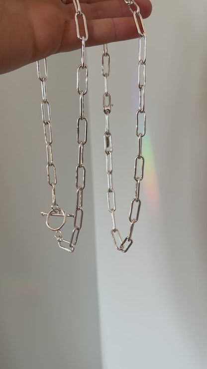 Paperclip Chain Necklace with Clasp